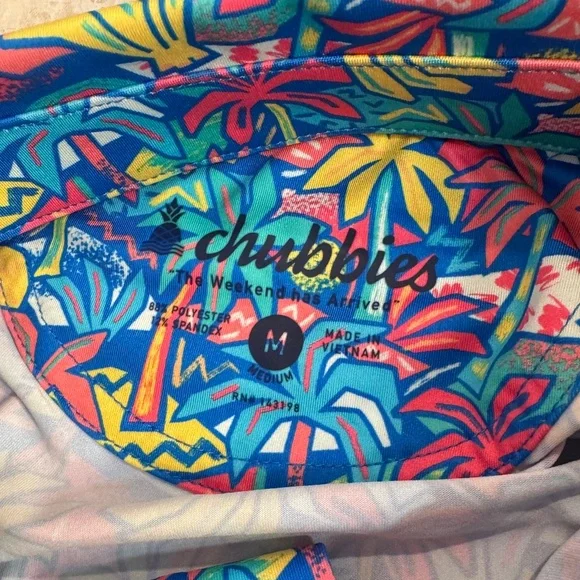 Chubbies Men's Lightweight Performance Polo 2.0 Medium "The Tropical Bunch" - Picture 7 of 13